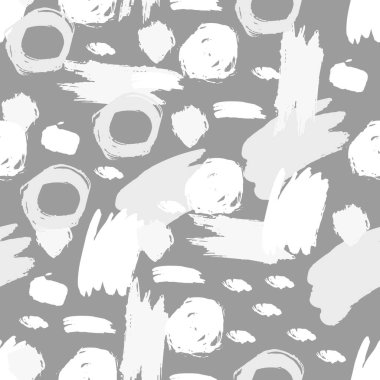 Elle çizilmiş fırça darbeleri, daireler, halkalar ve boya sıçramaları, çizgiler, geometrik şekiller ile siyah ve beyaz geometrik şekiller. Dağınık bir yapısı, kirli bir geçmişi var. Vektör.