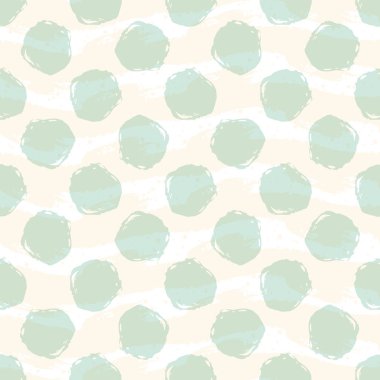 Naneli puantiyeli pastel sonsuz grunge deseni, farklı genişlikte yatay dalgalı çizgiler, kirli çizgili arka plan. İğrenç noktalı, pürüzsüz desen. Vektör illüstrasyonu.