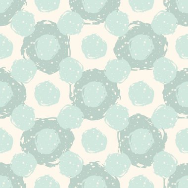 Grunge puantiyeli. İğrenç noktalı, pürüzsüz desen. Bej arka planda desenli daireler. Vektör illüstrasyonu.