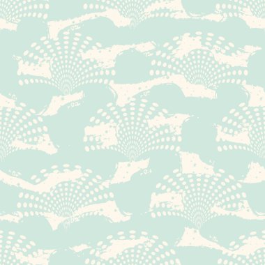 Pastel grunge, farklı genişlikte yatay çizgileri olan pürüzsüz desen. Yarım tonluk fan. Pop sanat tasarımı. Nane renginde, çizgili arka plan. Vektör illüstrasyonu.