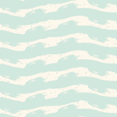 Dalgalı yatay çizgileri olan sonsuz grunge deseni. Nane renginde, çizgili arka plan. Vektör illüstrasyonu.