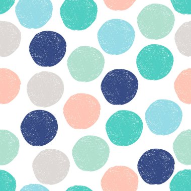 Renkli benekli arka plan. Beyaz arka planda çizim çemberi. Soyut yuvarlak, pürüzsüz desen. Vektör illüstrasyonu. 