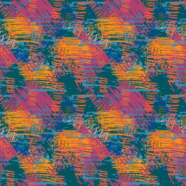 Soyut el fırçası darbeleri ve boya lekeleri ile renksiz grunge deseni. Dağınık sonsuzluk dokusu, modern pasaklı arka plan. Vektör illüstrasyonu. 