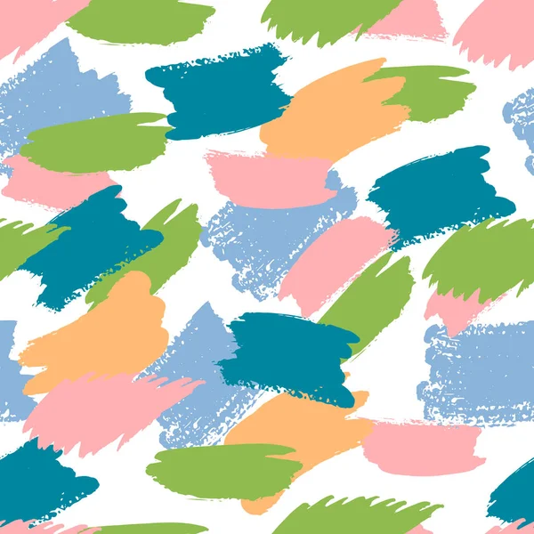 Soyut el fırçası darbeleri, boya sıçramaları, çizgiler, geometrik şekiller... Dağınık sonsuzluk dokusu, modern pasaklı arka plan. Vektör illüstrasyonu.