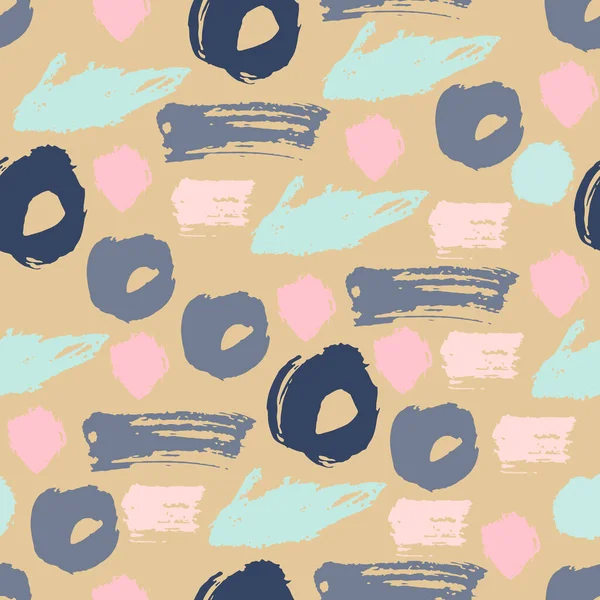 El çizimi grunge, rastgele noktalar, daireler, yüzükler ile soyut renksiz desen. Farklı geometrik şekillere sahip bir arka plan. Dağınık noktalı doku. Vektör illüstrasyonu.