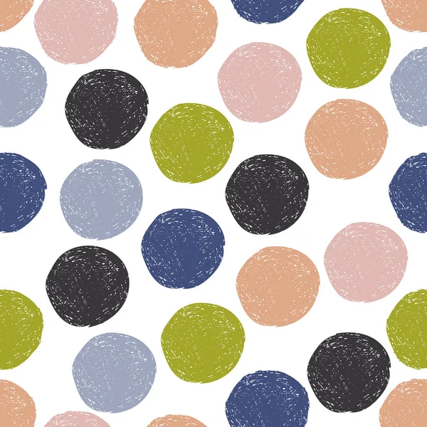 Renkli benekli arka plan. Beyaz arka planda çizim çemberi. Soyut yuvarlak, pürüzsüz desen. Vektör illüstrasyonu. 