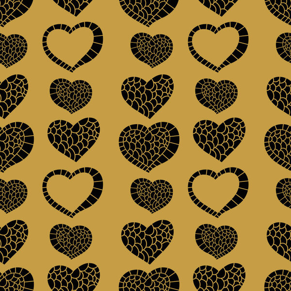 Abstract seamless pattern with hearts. Vector illustration.