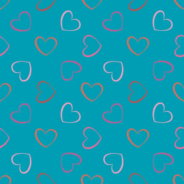 Abstract Heart Seamless Pattern Romantic Background Vector Illustration — Stock Vector