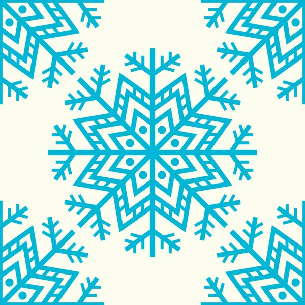 冬の背景 抽象的な雪の結晶シームレスパターン ベクターイラスト — ストックベクタ
