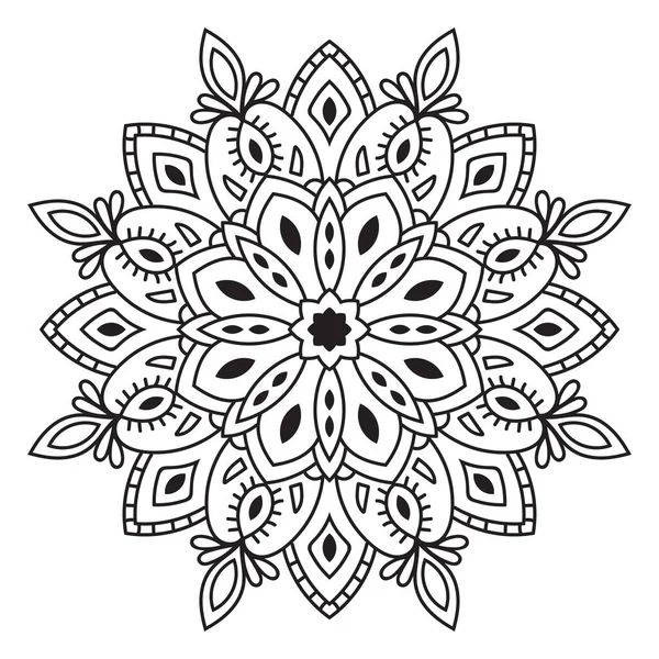 Esboço Mandala Flor Doodle Redondo Elemento Decorativo Para Shirt Saco — Vetor de Stock