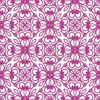 Dekoratif mandala ile kusursuz bir şablon. Soyut yuvarlak karalama çiçek arkaplanı. Çiçek geometrik sonsuzluk arka planı. Ambalaj kağıdı, tekstil, kumaş. Vektör illüstrasyonu. 