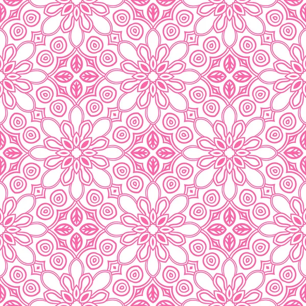 Dekoratif mandala ile kusursuz bir şablon. Soyut yuvarlak karalama çiçek arkaplanı. Çiçek geometrik sonsuzluk arka planı. Ambalaj kağıdı, tekstil, kumaş. Vektör illüstrasyonu. 