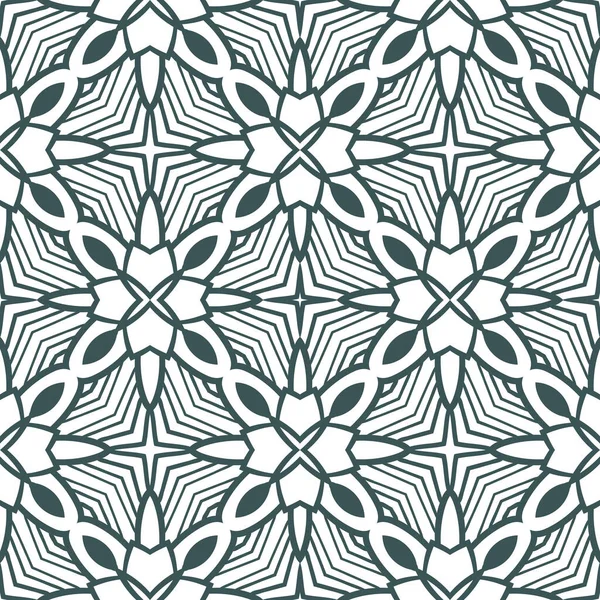 Fantasia Modello Senza Cuciture Con Mandala Decorativo Astratto Rotondo Doodle — Vettoriale Stock