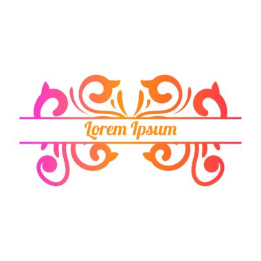 Tasarım, girdap ve kıvrım için renkli, soyut kıvrımlı element. Bölücü, çerçeve beyaz arkaplanda izole edildi. Vektör illüstrasyonu.   