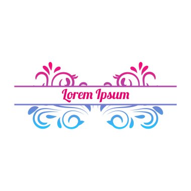 Tasarım, girdap ve kıvrım için renkli, soyut kıvrımlı element. Bölücü, çerçeve beyaz arkaplanda izole edildi. Vektör illüstrasyonu.   