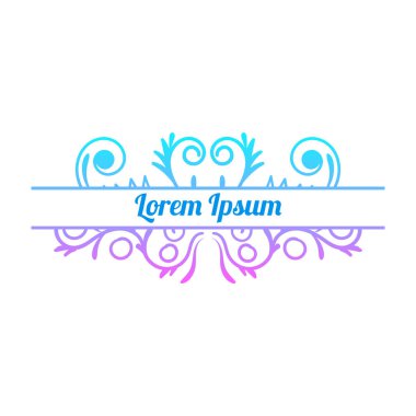 Tasarım, girdap ve kıvrım için renkli, soyut kıvrımlı element. Bölücü, çerçeve beyaz arkaplanda izole edildi. Vektör illüstrasyonu.   