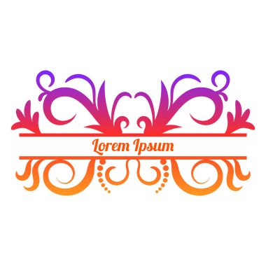 Tasarım, girdap ve kıvrım için renkli, soyut kıvrımlı element. Bölücü, çerçeve beyaz arkaplanda izole edildi. Vektör illüstrasyonu.   