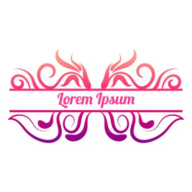 Tasarım, girdap ve kıvrım için renkli, soyut kıvrımlı element. Bölücü, çerçeve beyaz arkaplanda izole edildi. Vektör illüstrasyonu.   