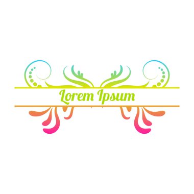 Tasarım, girdap ve kıvrım için renkli, soyut kıvrımlı element. Bölücü, çerçeve beyaz arkaplanda izole edildi. Vektör illüstrasyonu.   