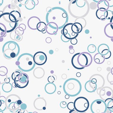 Renkli kaotik ince çizgi daireleri olan soyut, pürüzsüz desenler, arka planda halkalar. Sonsuz dağınık geometrik desen. Vektör illüstrasyonu.  