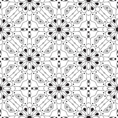 Dekoratif mandala ile kusursuz bir şablon. Soyut yuvarlak karalama çiçek arkaplanı. Çiçek geometrik sonsuzluk arka planı. Ambalaj kağıdı, tekstil, kumaş. Vektör illüstrasyonu. 