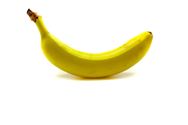 Dojrzałe Banan Zbliżenie Izolowane Białym Tle — Zdjęcie stockowe