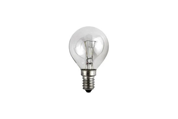 Electric Light Bulb Small Base Close Isolated White Background — Stock Photo, Image