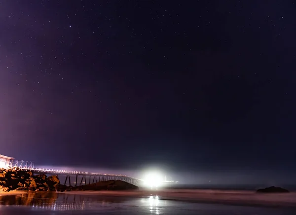 Richfield Móló Tükrözi Nedves Homok Mussel Shoals Strand Csillagkép Csillagok — Stock Fotó