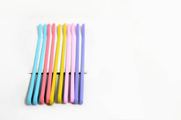 Cute Colorful Hair Pin Hair Accessories Colored Hair Clips Isolated — Stock Photo, Image