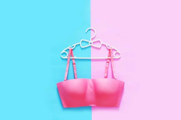 Beautiful Pink Underwear Isolated Pink Blue Color Pastel Valentine Day — Stock Photo, Image
