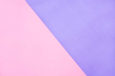 Güzel Pembe ve Mor Pastel Kağıt Doku, Boş Düz. Eğilim Sevimli Renkler, Minimal Desen. Renkli Arkaplan Kavramı. Üst Görünümlü Soyut Açık Menekşe ve Yumuşak Kağıt Arkaplanı Pembesi.