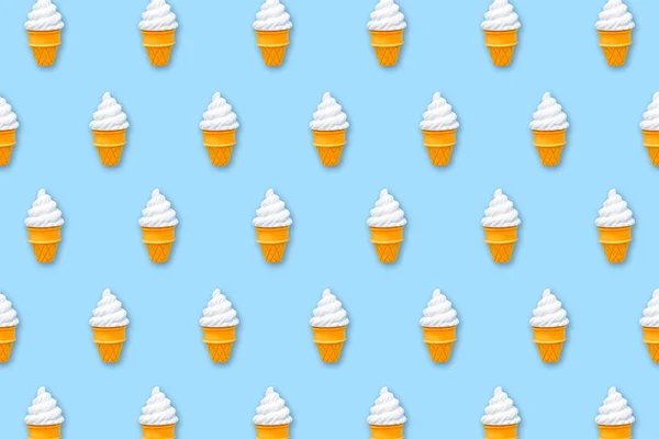 Білий Морозива Ізольовані Пастельних Синьому Тлі Гумка Формі Морозива Десерт — стокове фото