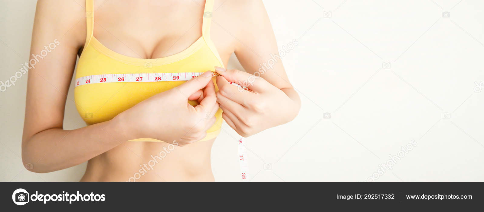 Asian women's bust She has a small chest Stock Photo