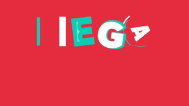 2d animasyon hareketi grafikleri mega satış mesajı gösteriyor. 4K video.