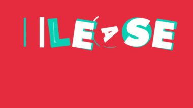 2d Animasyon Hareketi grafikleri lütfen bir mesaj bekleyin gösteriyor. 4K video.