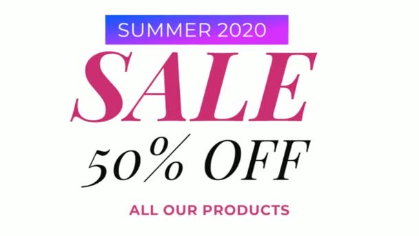 Summer 2020 Sale Special Offer Motion Graphics Animation Footage — Stock Video