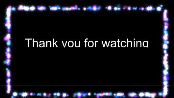 Thank You Watching Motion Graphics Animation Video Cover Animation Text — Stock Video