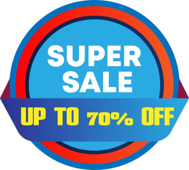 Süper Satış ve özel teklif. % 70 indirimli. Vektör illüstrasyonu.