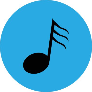 Müzik, not simgesi. Ağ simgelerinden biri