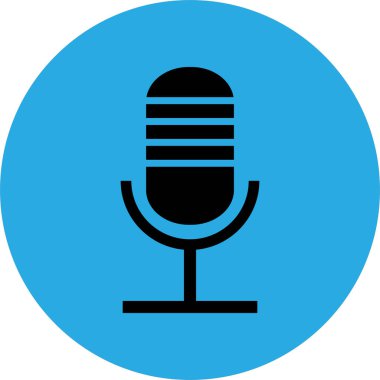 Mikrofon Simgesi düz tasarımı