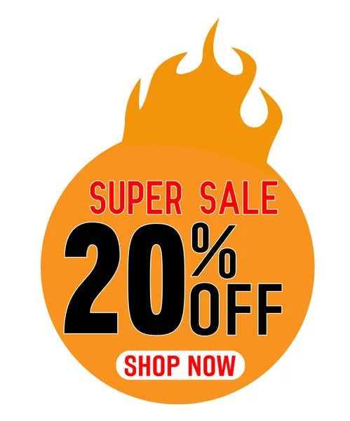 Süper İndirim% 20 indirimli - vektör yaratıcı afiş çizimi. Beyaz arka planda soyut konsept indirimli promosyon düzeni. Tasarım ögeleri.