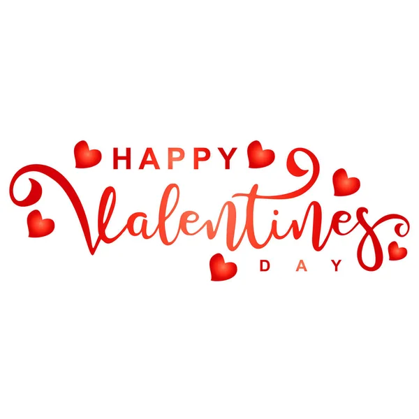 Beyaz arka planda izole edilmiş el yazısı metni olan Sevgililer Günü tipografisi afişleriniz kutlu olsun. Vektör İllüstrasyonu