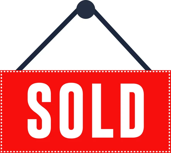 Kırmızı pul sattım. Düz vektör simgesi