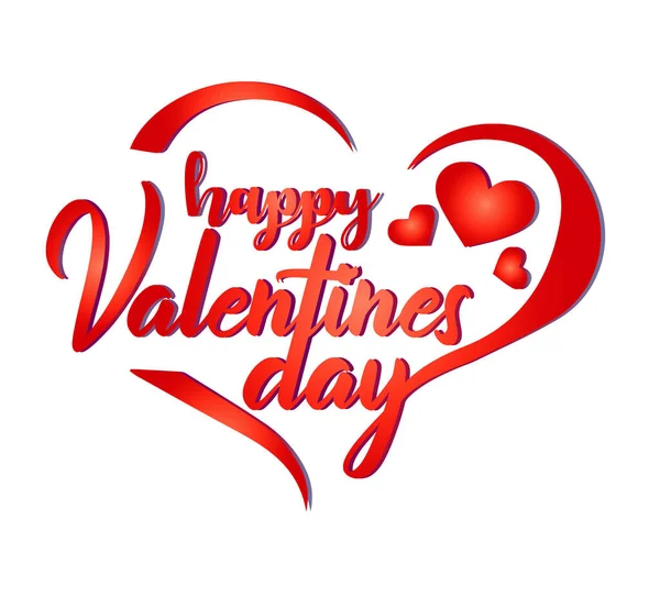 Beyaz arka planda izole edilmiş el yazısı metni olan Sevgililer Günü tipografisi afişleriniz kutlu olsun. Vektör İllüstrasyonu