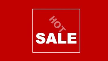 Hot sale etiket animasyon hareketi grafiği. Reklam pankartı, rozet, çıkartma. Animasyon telif hakkı olmayan stok görüntüleri. 4K video.