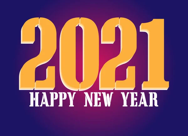 Mutlu yıllar 2021 şablonu. Pankart, tebrik kartı, broşür ya da baskı için tasarım. Vektör illüstrasyonu. 