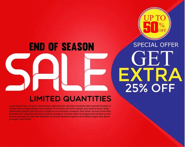 Özel teklif afişi,% 50 indirimli. Vektör illüstrasyonu. Bayrak şablonu tasarımı.