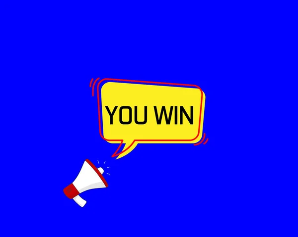 Vyhraješ Hlasovou Bublinu Reproduktor Banner Pro Obchod Marketing Reklamu Vektorová — Stockový vektor