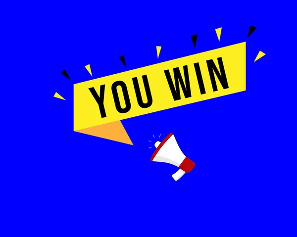 Hoparlörle kazanırsın. İş, pazarlama ve reklam afişi. Vektör illüstrasyonu.