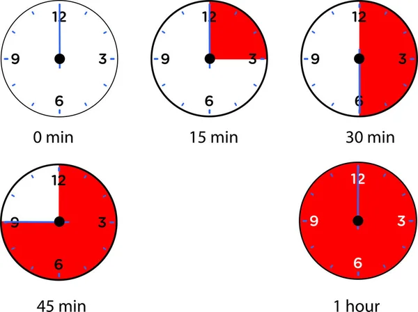 Icônes Minuterie Sur Fond Blanc Compte Rebours Sous Forme Une — Image vectorielle